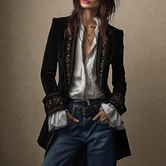 Vittoria – Luksusowa Aksamitna Kurtka Damska